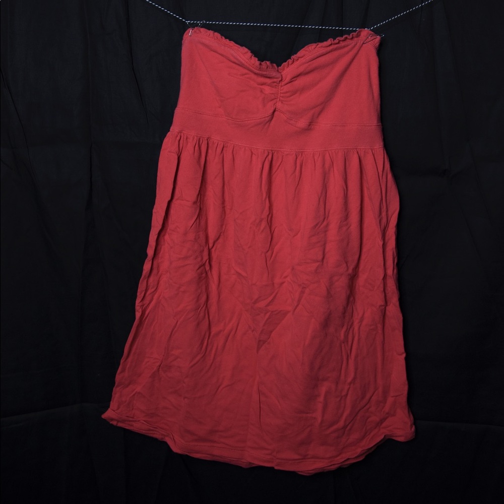 Red Strapless Mini Skater Dress